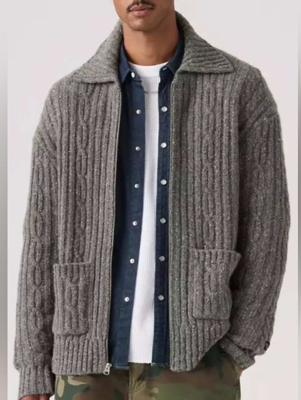 Levi's Telegraph Zip Cardigan Sweater - XL